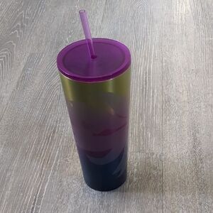Starbucks Stainless Steel Purple and Gold Tumbler with Straw